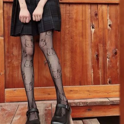 Hello Kitty Sanrio “New” Fishnet Tights Stocking Panty Hose Black